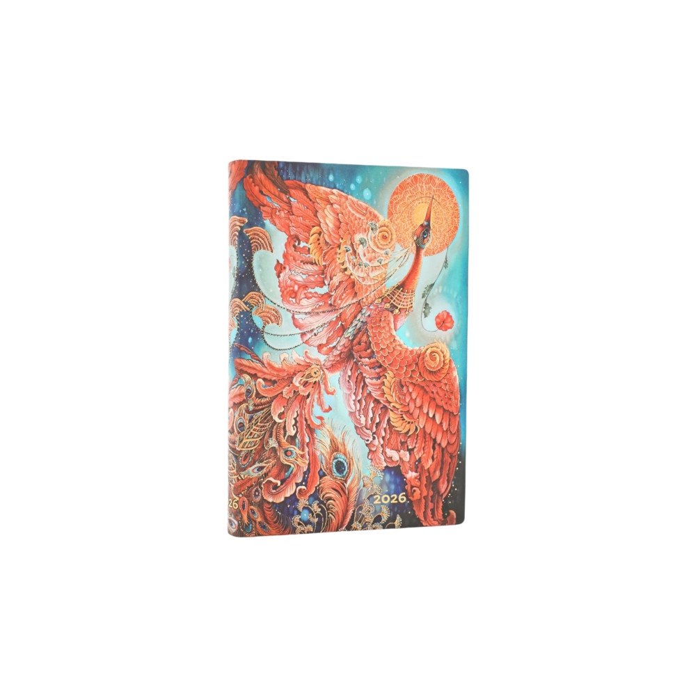 paperblanks 2026 Firebird (Birds of Happiness) Mini 12-month Horizontal Softcover Flexi Dayplanner 2026 (Elastic Band Closure) (häft...