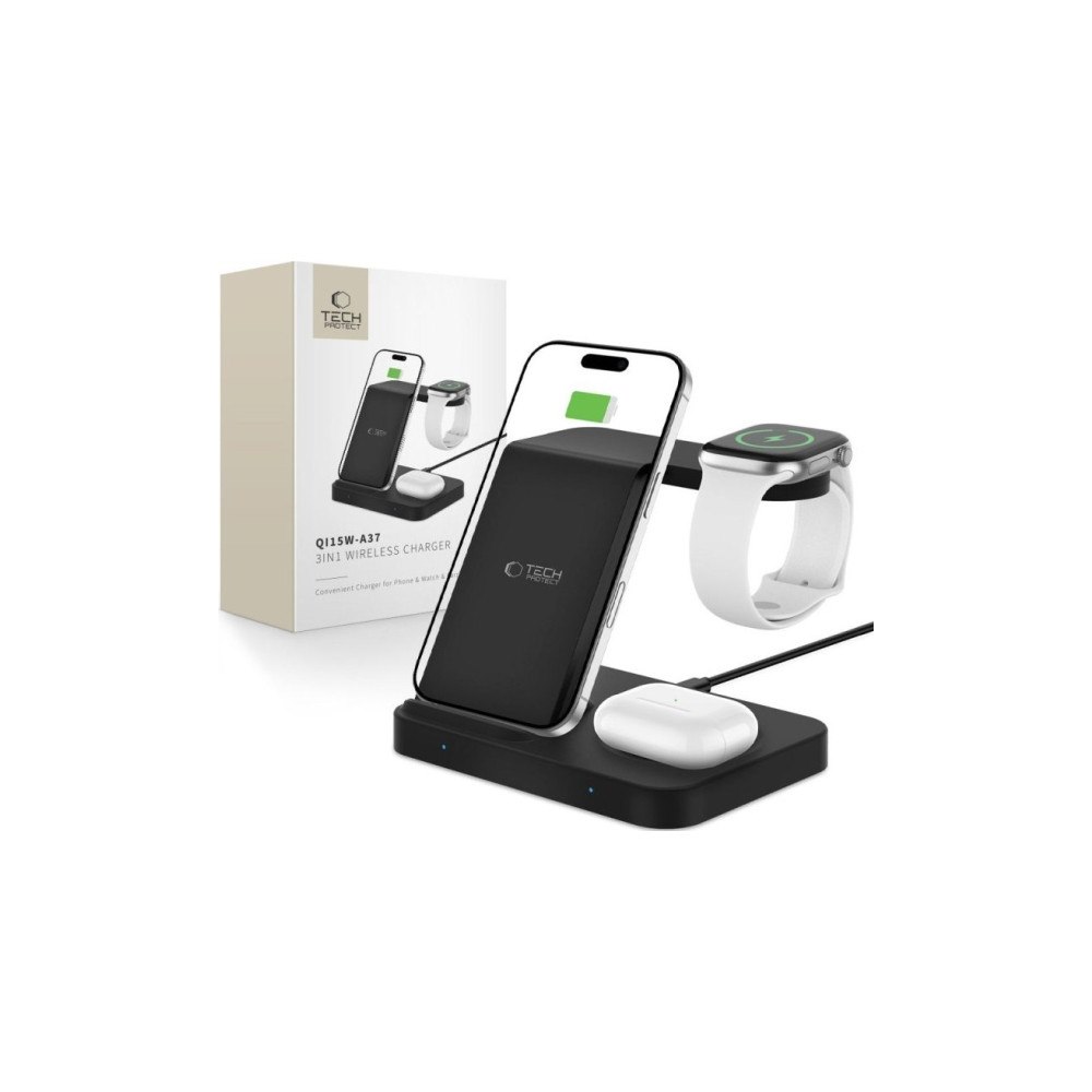 Tech-Protect TECH-PROTECT QI15W-A37 3IN1 WIRELESS CHARGER FOR ANDROID & A...