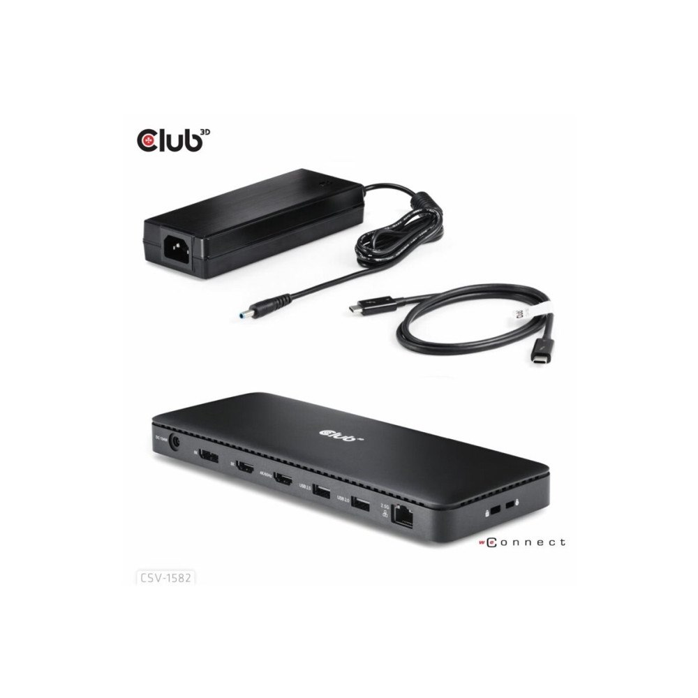 Club-3d Club 3D 12-in-1 - dockningsstation - USB-C / USB4 / Thunderbolt 3 / Thunderbolt 4 - 2 x HDMI, DP, Thunderbolt 4 - 2.5GbE
