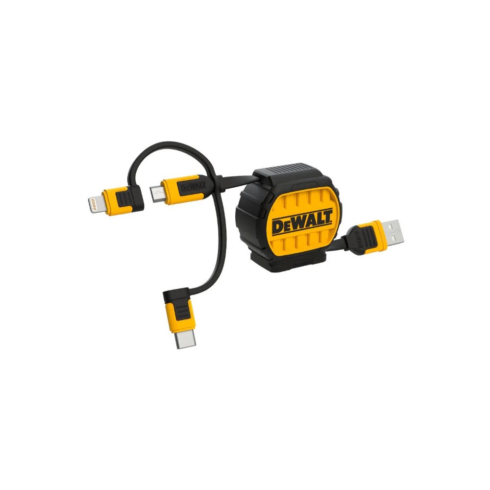 DeWalt DeWalt Kabel 3-i-1 till USB-C, blixt-/mikro-USB utdragbar, u...