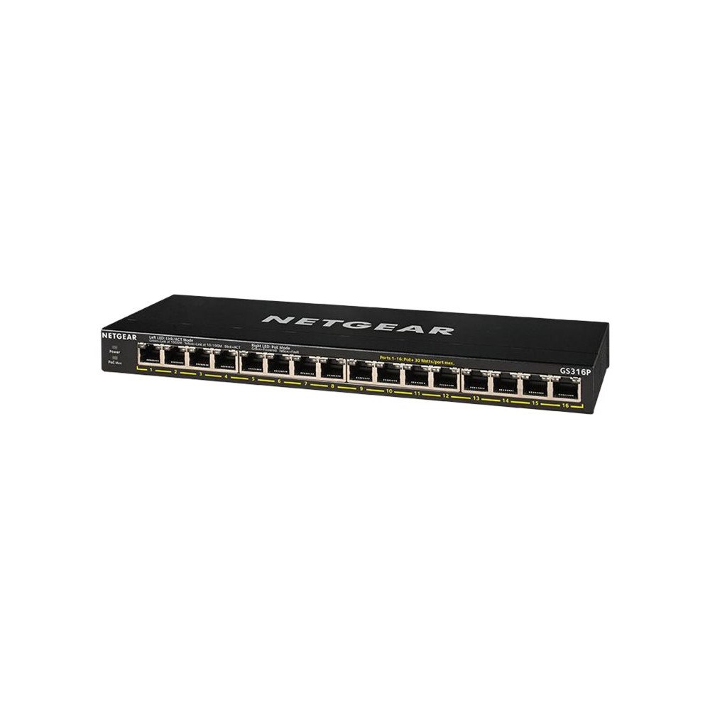 Netgear NETGEAR GS316P - switch - 16 portar - ohanterad