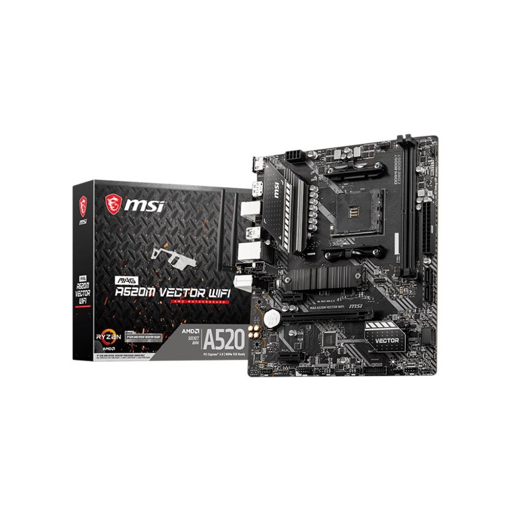 MSI MSI MAG A520M VECTOR WIFI - moderkort - micro ATX - Socket AM4 - AMD A520