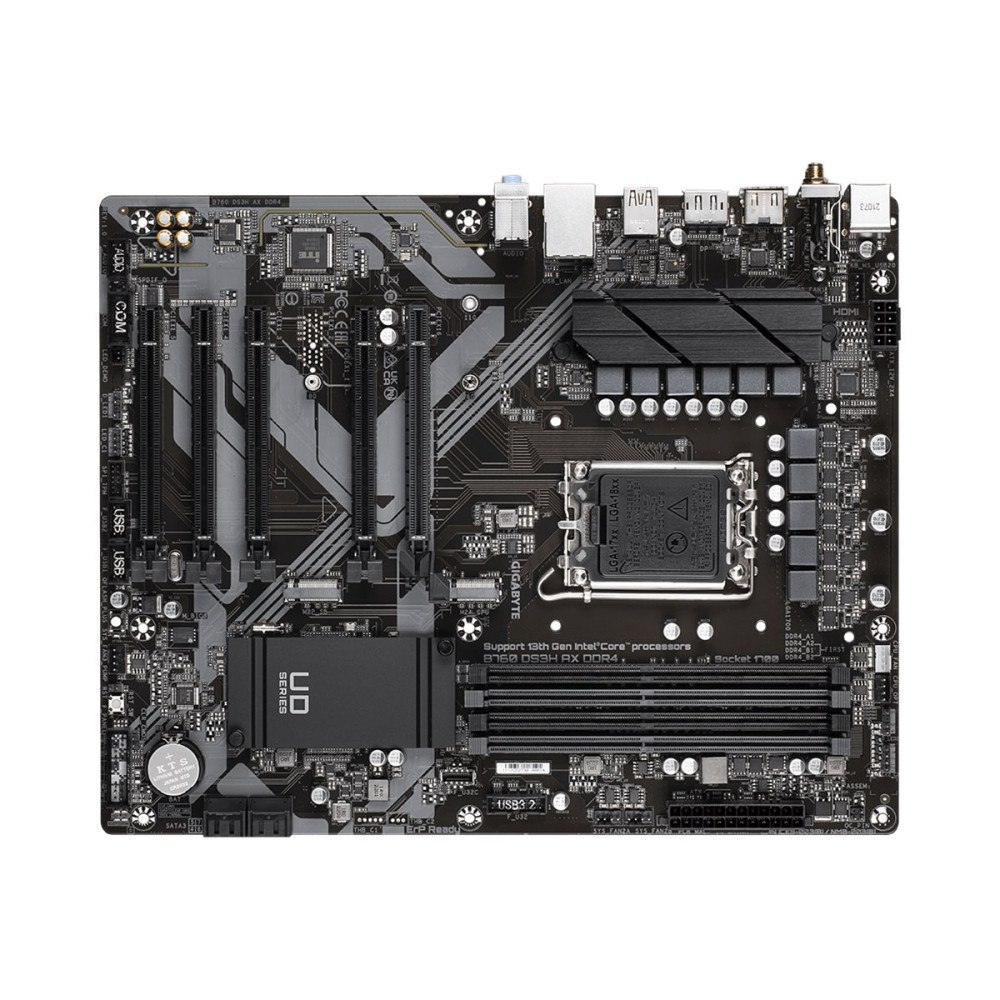 Gigabyte Gigabyte B760 DS3H AX DDR4 - 1.X - moderkort - ATX - LGA1700-uttag - B760