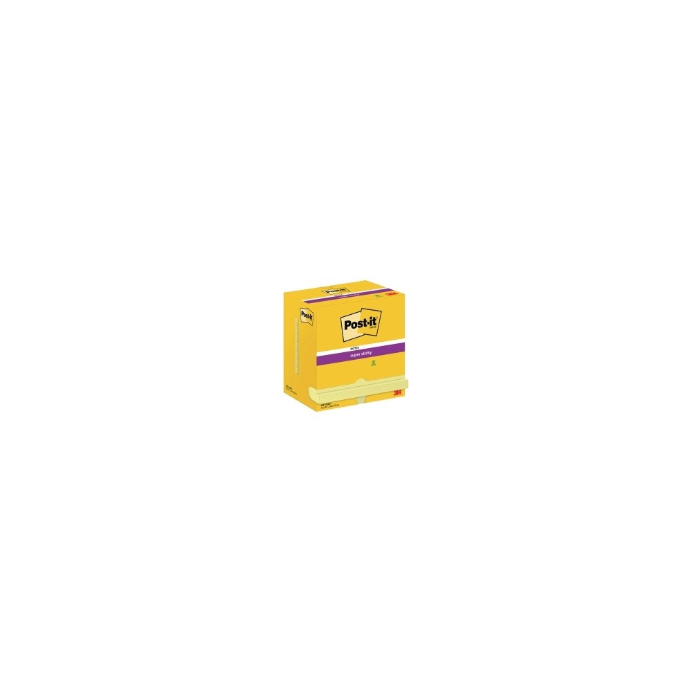 Post-it Post-it Super Sticky Notes Canary Yellow, 76 mm x 127 mm, pa...