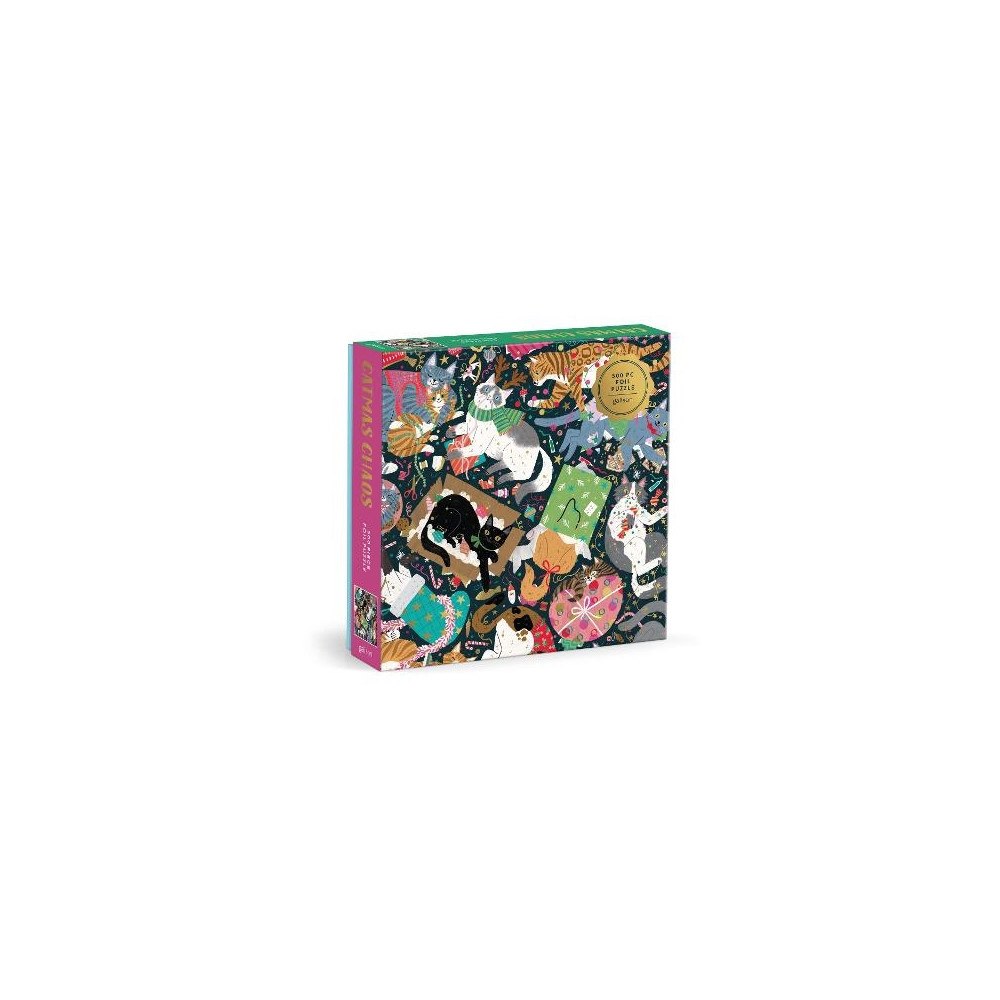 Galison Catmas Chaos 500 Piece Foil Puzzle