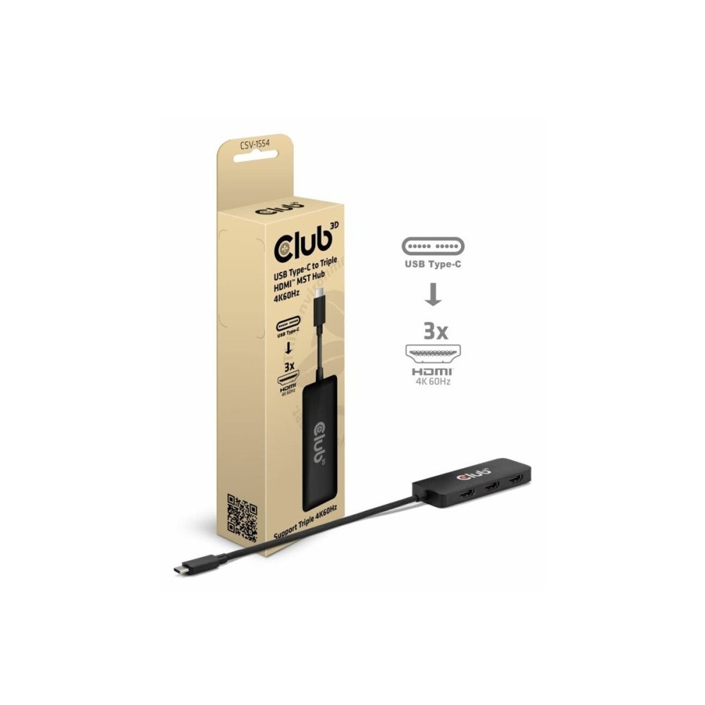 Club-3d Club 3D CSV-1554 - dockningsstation - USB-C / Thunderbolt 4 - 3 x HDMI