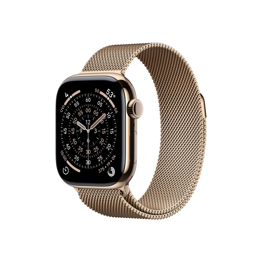 Apple Apple Watch Series 11 (GPS + Cellular) - guld titan - smart klocka med milanesisk loop - guld - 64 GB