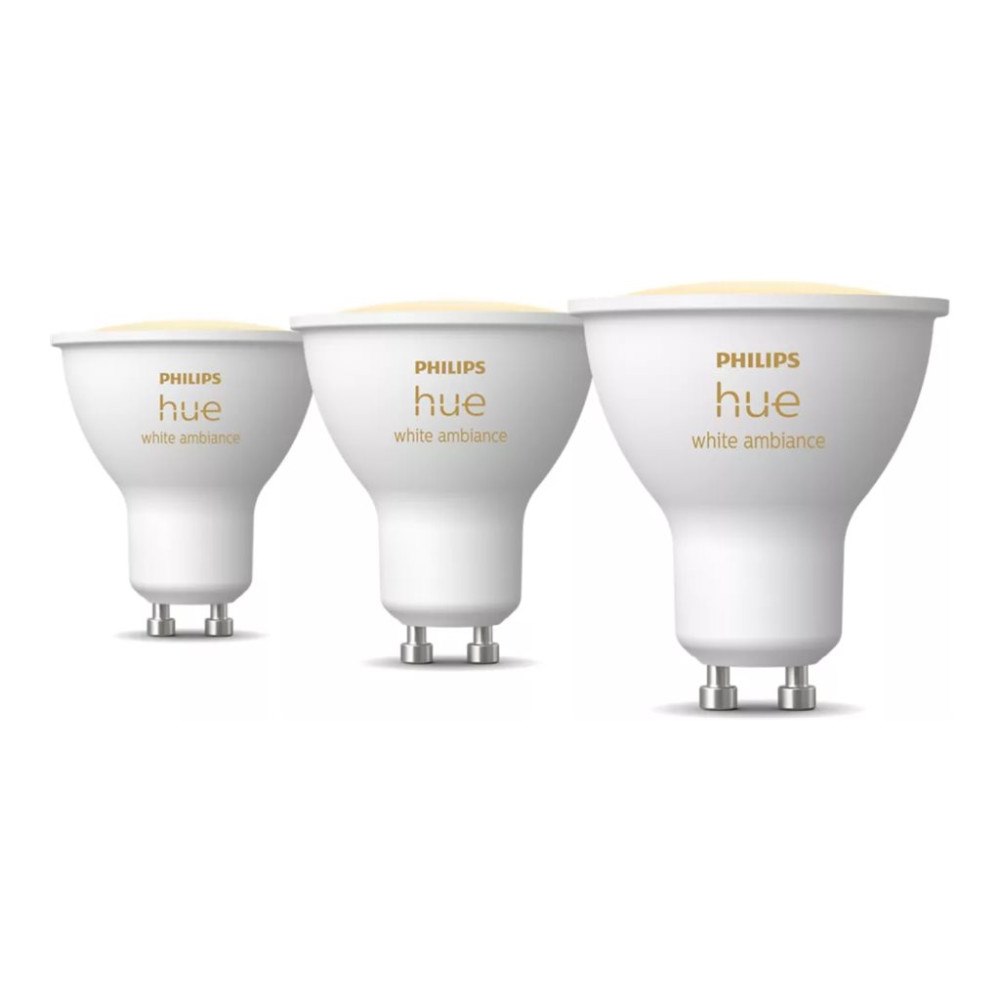 Philips Philips Hue White ambiance - LED-spotlight - GU10 - 4.2 W - varmt till kallt vitt ljus - 2200-6500 K (paket om 3)