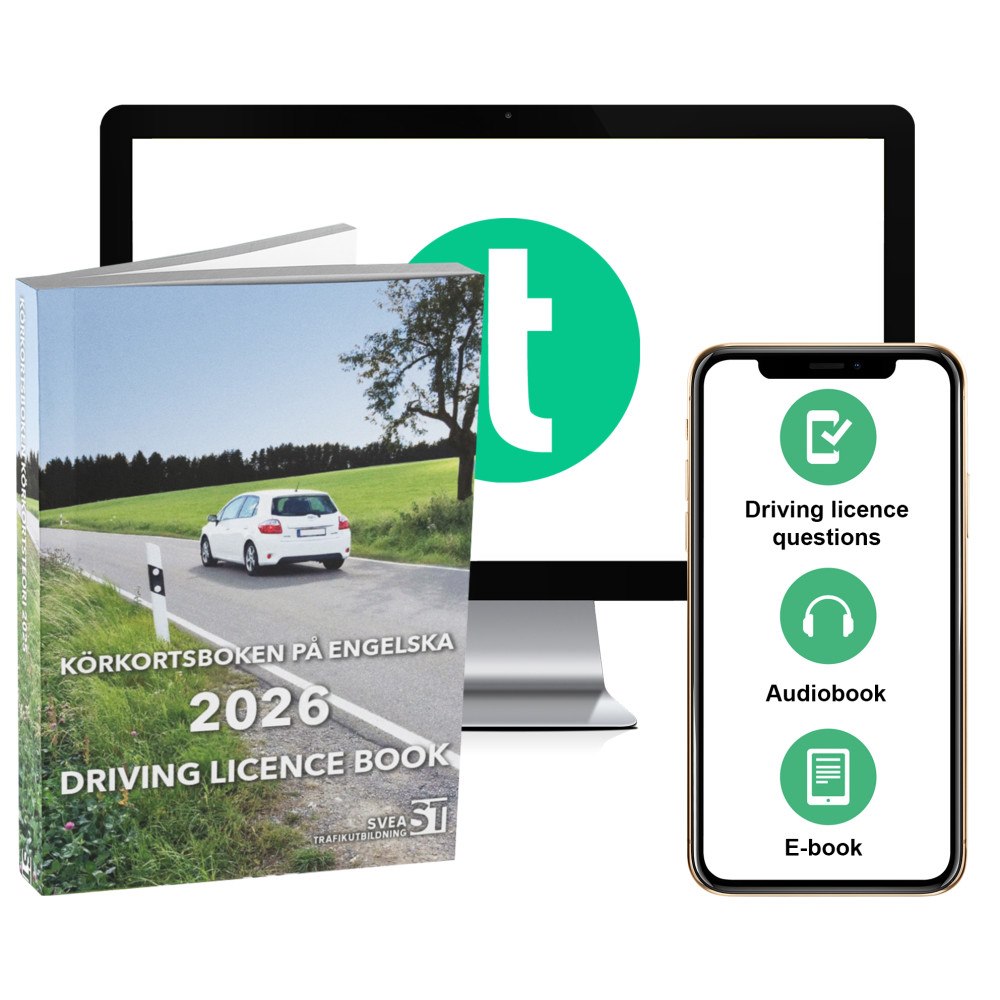 Svea Trafikutbildning Körkortsboken på Engelska 2026 / Driving licence book (book + theory pack with online exercises, theory questions, audio...
