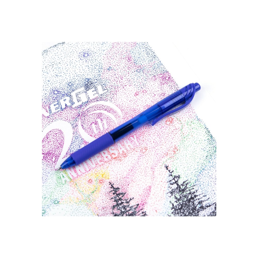 Pentel Gelpen, Pentel EnerGel X BL107, 0,7 mm, medium, blå, pakke a...