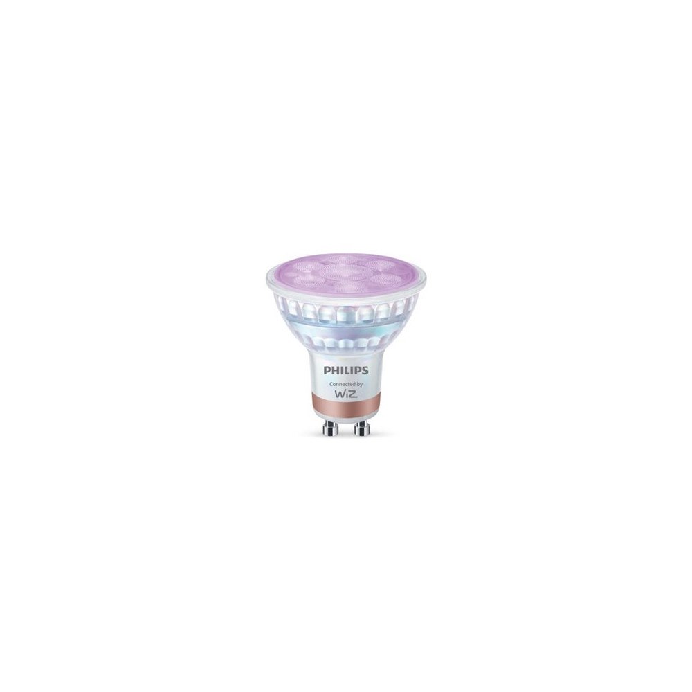WiZ Philips Smart LED Connected by WIZ - LED-spotlight - form: PAR16 - klar finish - GU10 - 4.7 W - full färg och varm till...