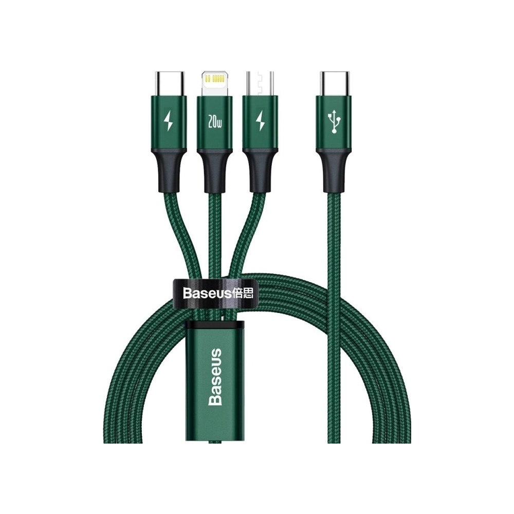Baseus Baseus Rapid serijos Micro USB + Lightning + USB-C kabelis s...