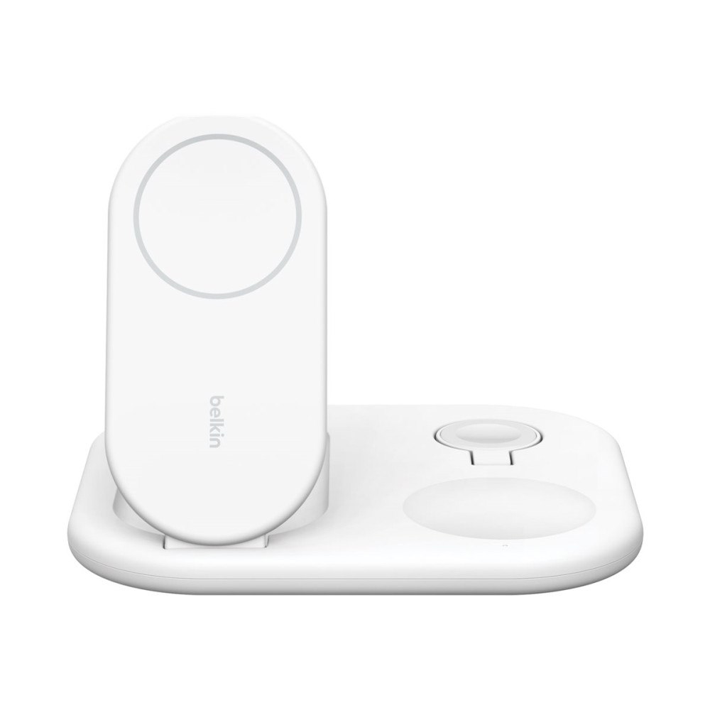 Belkin Components Belkin BoostCharge 3-in-1 trådlöst laddställ - magnetisk, hopfällbar, med Qi2 - + växelströmsadapter - 15 Watt