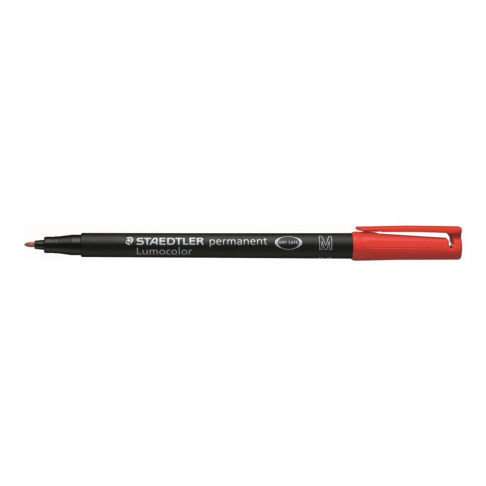 STAEDTLER Permanent pen, Staedtler Lumocolor 317 M, medium, rød, pakke...