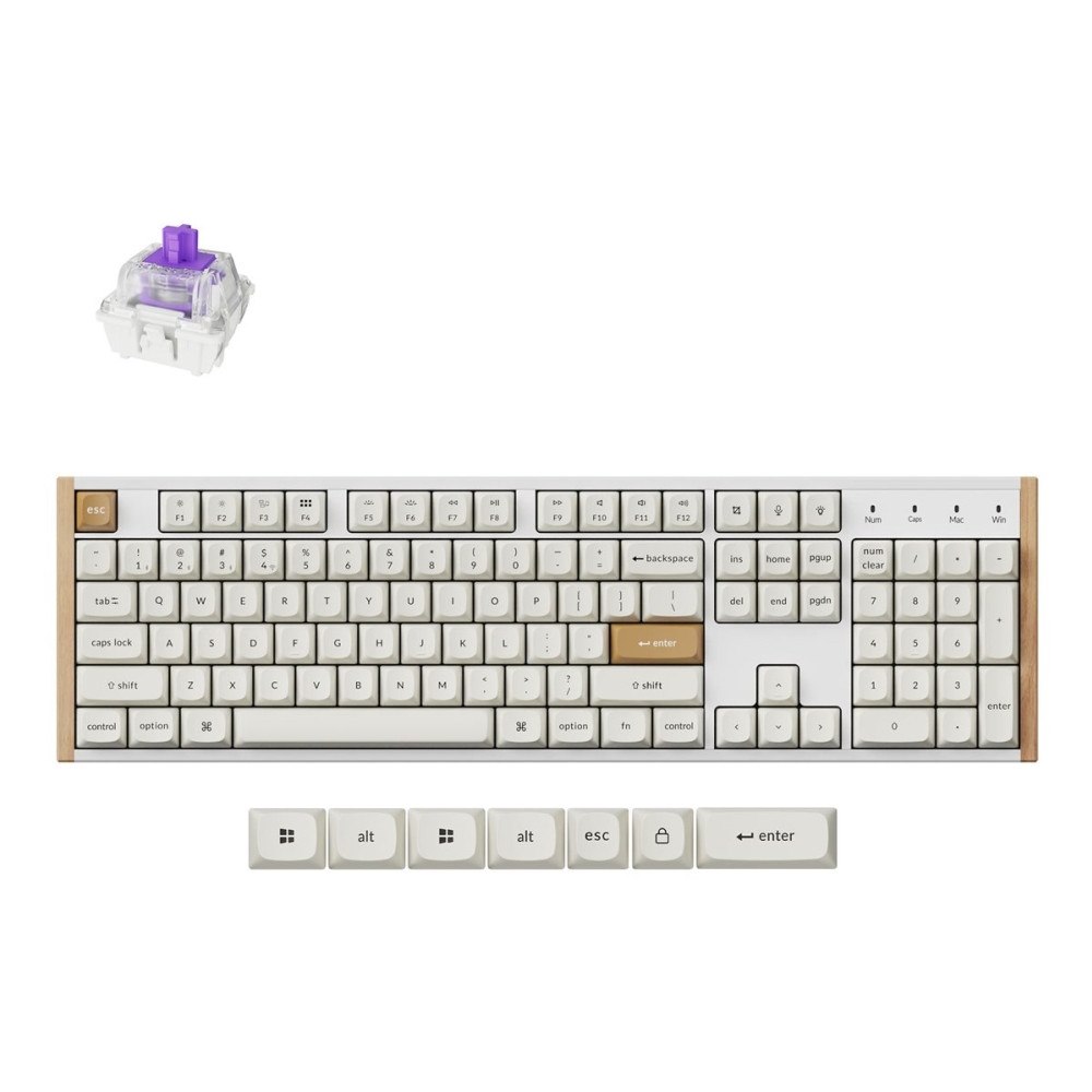 Keychron Keychron K10 HE - tangentbord - 100% full size - vit Inmatningsenhet