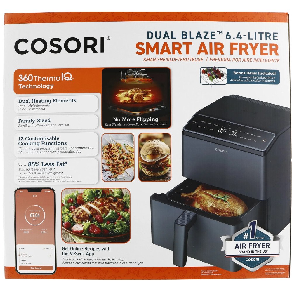 Cosori Cosori Dual Blaze CAF-P583S-KEUR - varmluftsfritös - mörkgrå