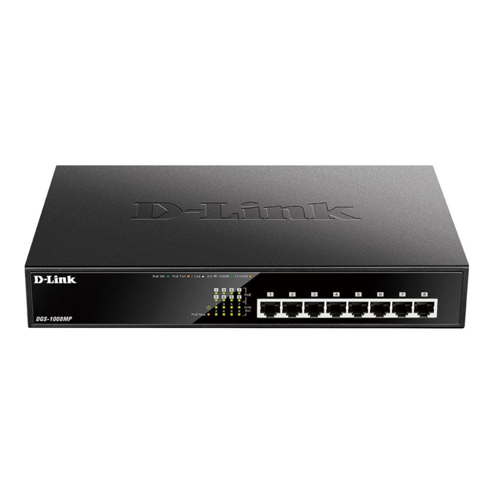 D-Link D-Link DGS 1008MP - switch - 8 portar - ohanterad - rackmonterbar