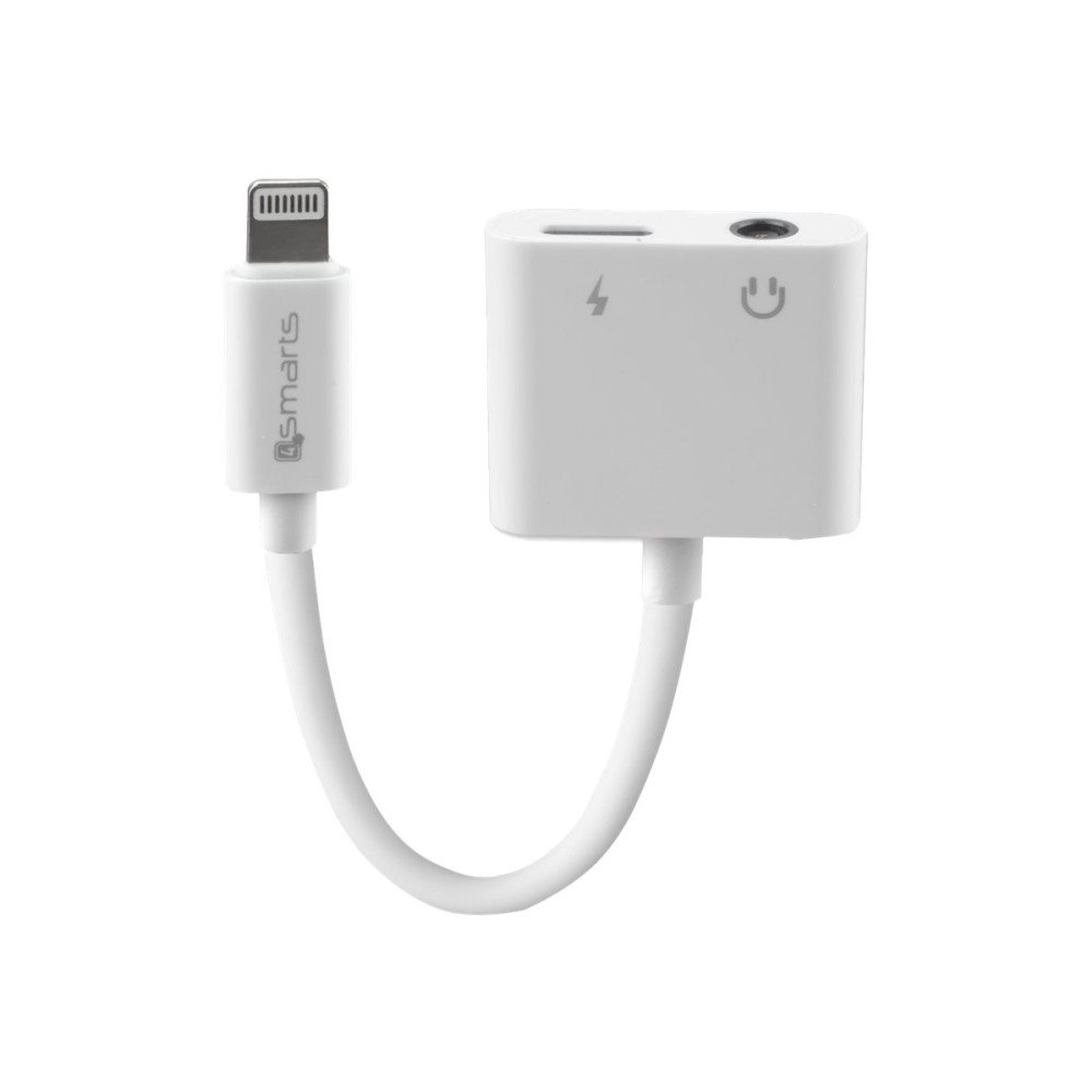 4smarts 4smarts SoundSplit Lightning- till hörlursjack/laddningsadapter - ljud/USB - 65 mm