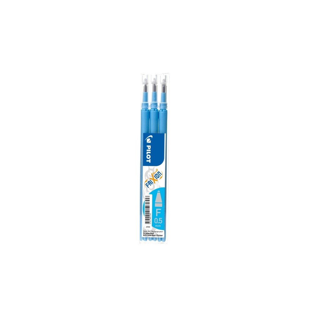 Pilot Pen Refill, Pilot FriXion Clicker '05,' 0,5 mm, lyseblå, pakke a...