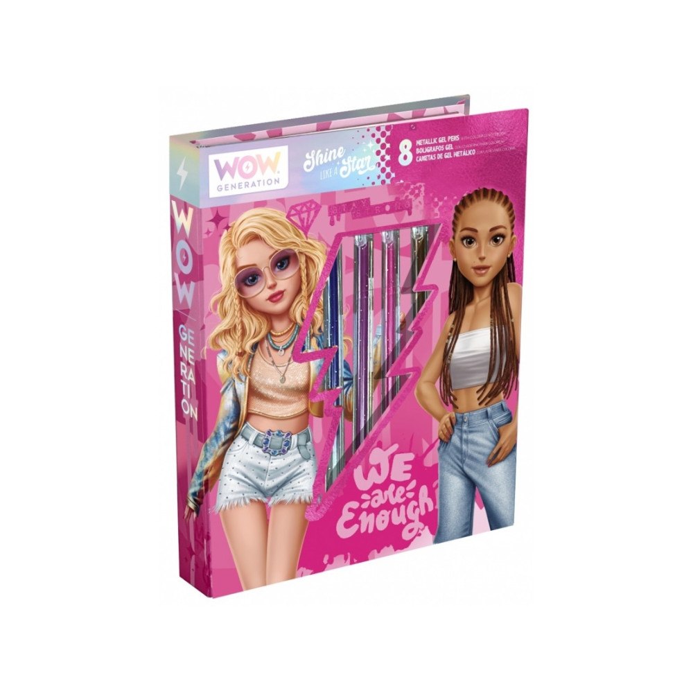 Kids Euroswan WOW® Generation, Färgläggningsbok med 8 metalliska gelpennor