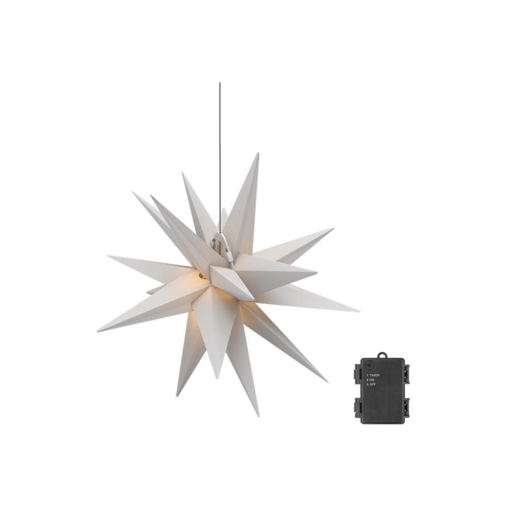 WENTRONIC GMBH goobay - hängande dekorationslampa - LED - 0.27 W - varmt vitt ljus - 3000 K - christmas star 3D - vit