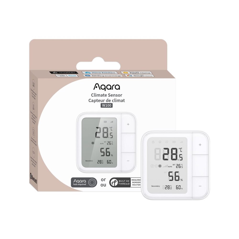 Aqara Aqara W100 - temperatur- och fuktighetssensor - Thread, ZigBee, Bluetooth