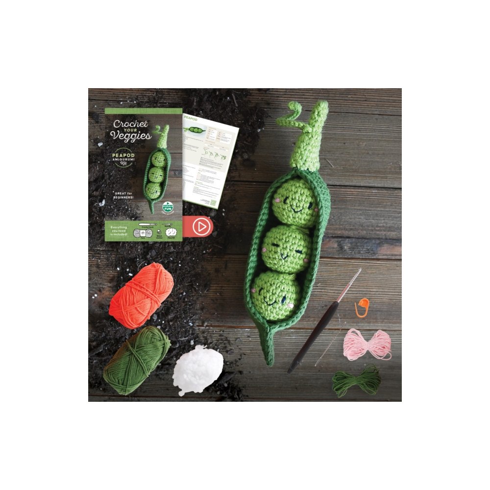 Schiffer Publishing Ltd Crochet Your Veggies Amigurumi Kit Peapod (bok, eng)