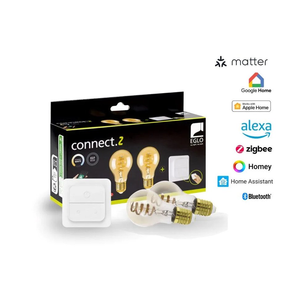 EGLO EGLO CONNECT-Z E27 Smarta Glödlampor med Filament – 2-pack m...