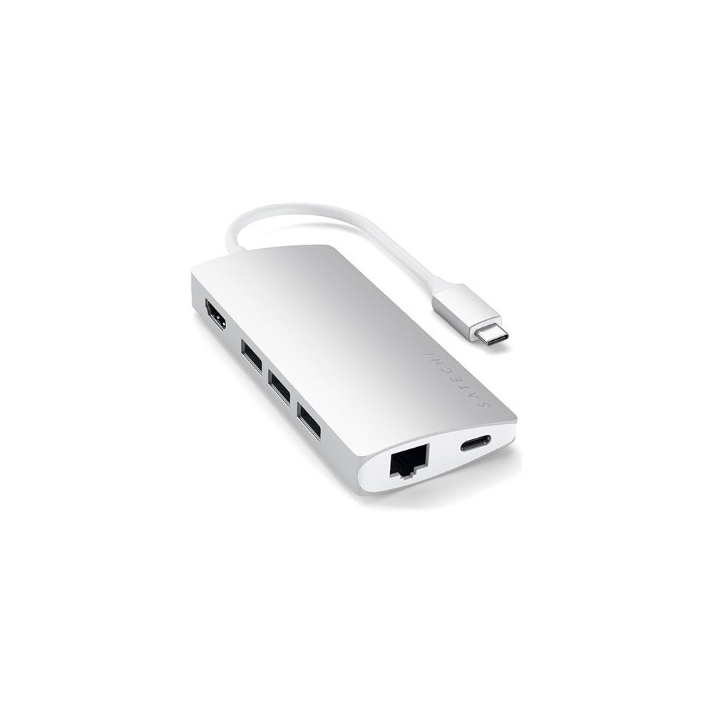 Satechi Satechi Aluminum Multi-Port Adapter V2 - dockningsstation - USB-C / Thunderbolt 3 - 1GbE
