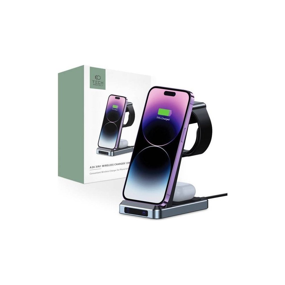 Tech-Protect Tech-Protect Charger Tech-protect QI15W-A26 3in1 Wireless Ch...