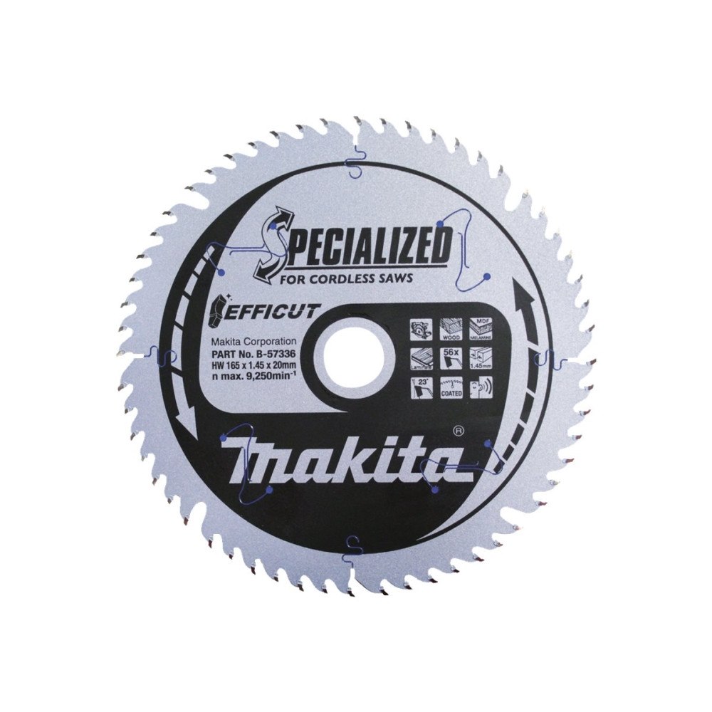Makita Makita Efficut cirkelsågblad - för trä, metall, plast, laminat, MDF-skiva, melamine