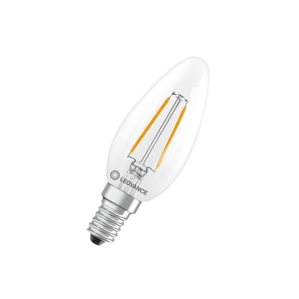 LEDVANCE LEDVANCE Value Class - LED-glödlampa med filament - form: B35 - klar finish - E14 - 1.8 W - varmt vitt ljus - 2700 K