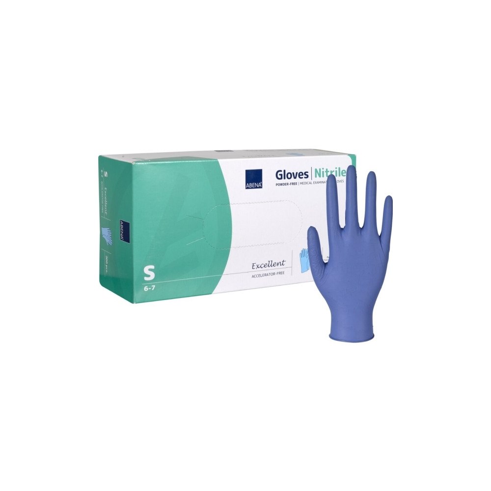 Abena Undersökningshandske, ABENA Excellent, S, mörkblå, nitril, p...