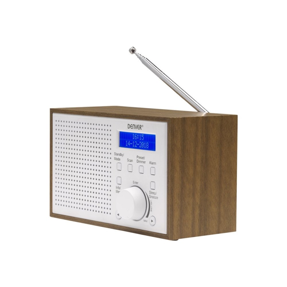 Denver Denver DAB-46WHITE, analog och digital, DAB+,FM, 2 W, LCD, b...