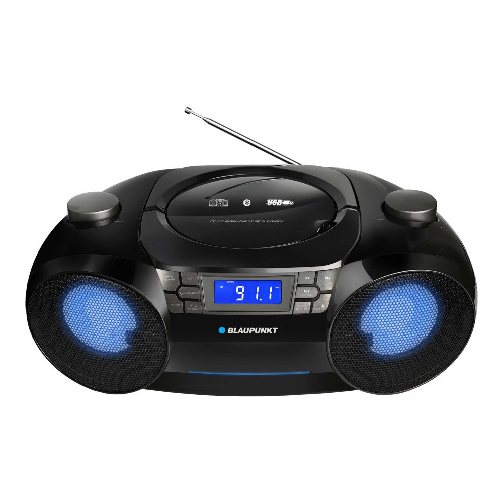 COBY Electronics Blaupunkt BB31LED - boombox - CD, USB-radio, flashminneskort, Bluetooth