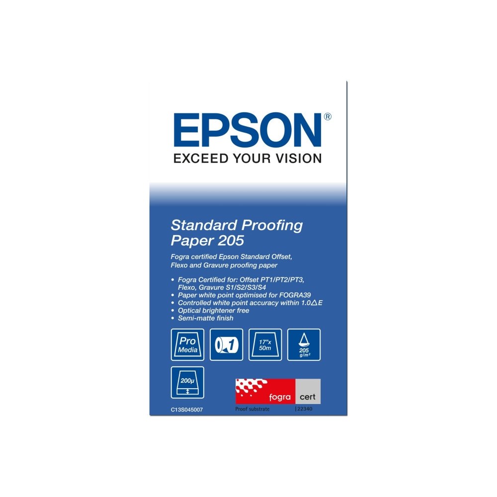 EPSON Epson Proofing Paper Standard - korrekturpapper - 1 rulle (rullar) - Rulle (43,2 cm x 50 m)
