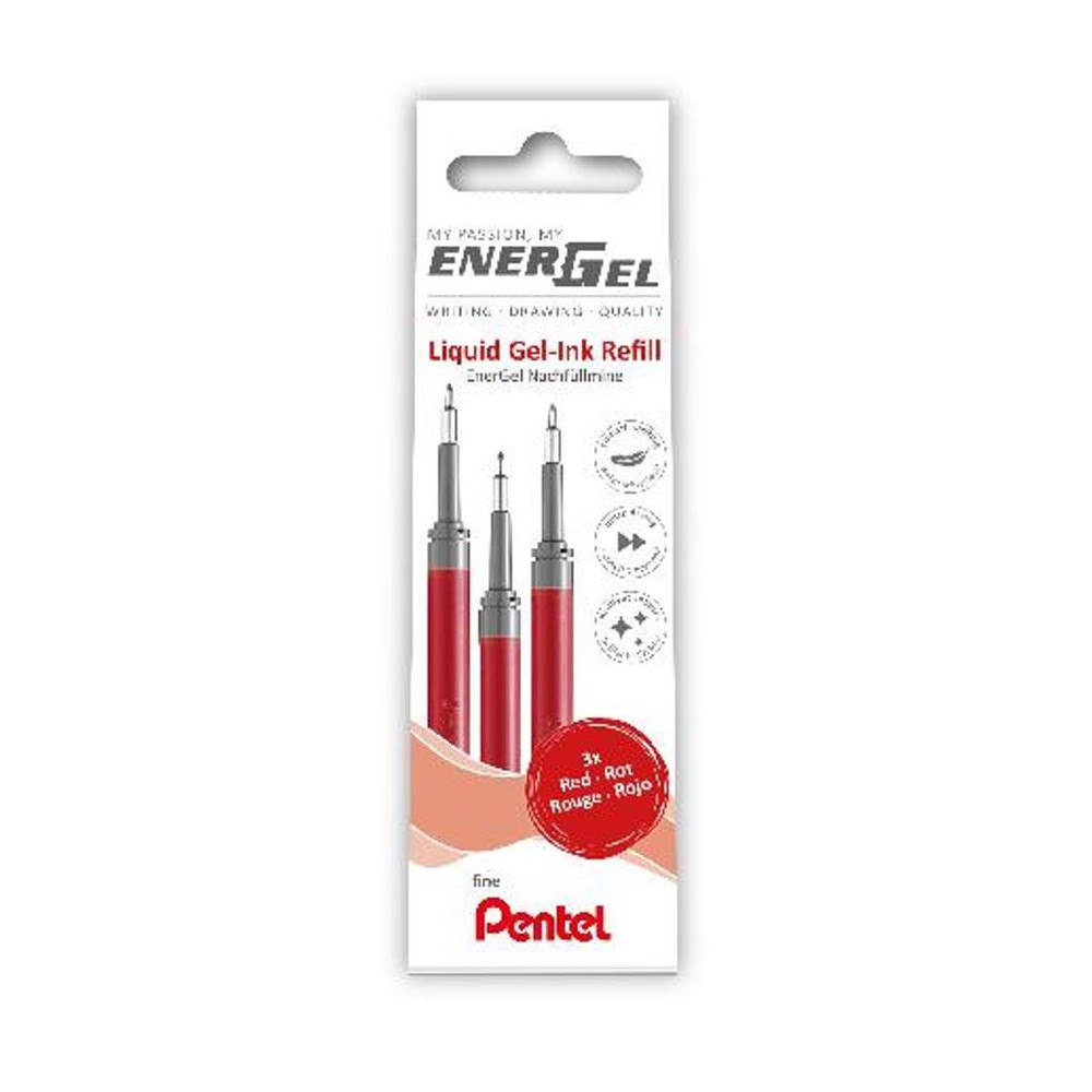 Pentel Refill PENTEL EnerGel needle röd 3/fp
