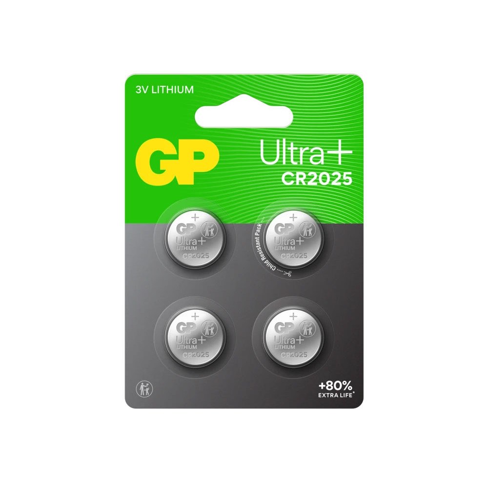 GP Lithium Coin Cell CR2025 4-pack