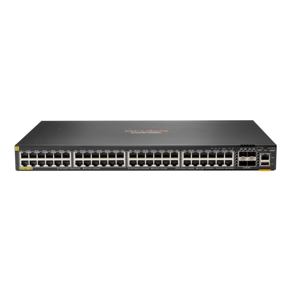 Hewlett Packard Enterprise HPE Aruba 6200F 48G Class4 PoE 4SFP+ 370W Switch