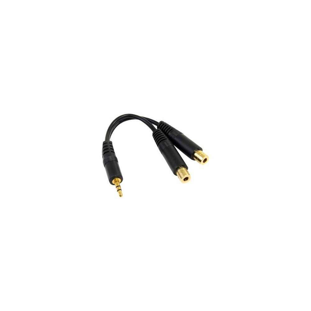 StarTech.com StarTech.com 6 in. 3.5mm Audio Splitter Cable - Stereo Splitter Cable - Gold Terminals - 3.5mm Male to 2x 3.5mm Female -...