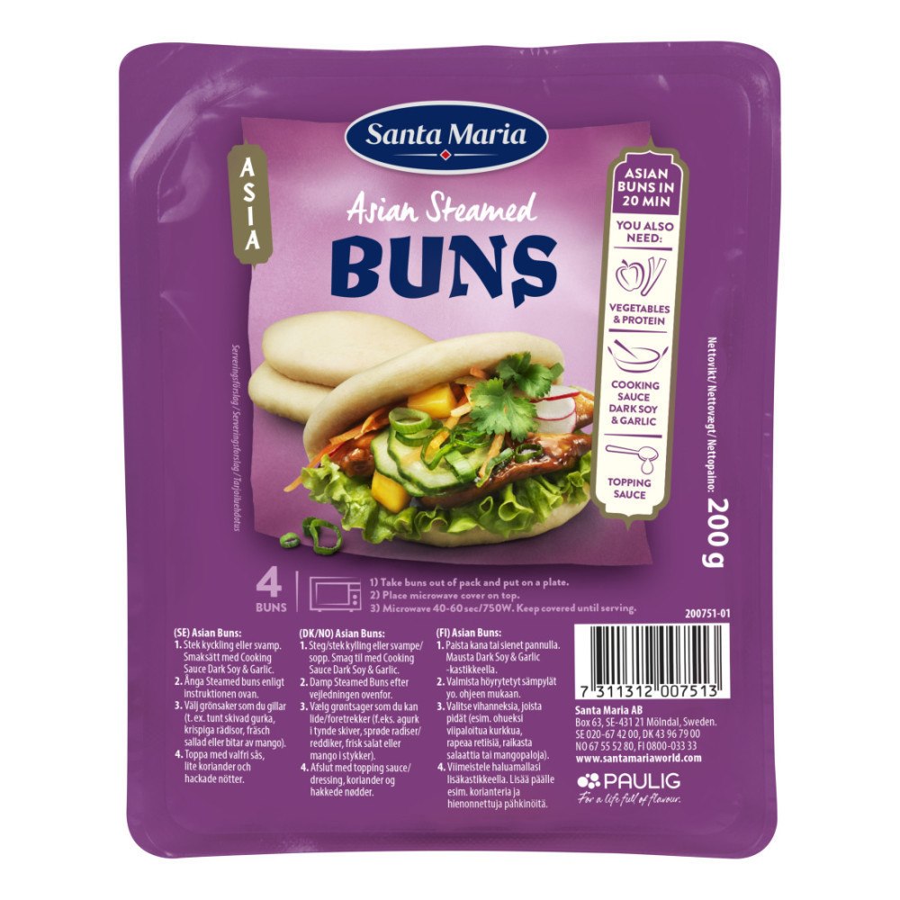 Santa Maria Asian Steamed Buns 200 g (Utgånget datum)