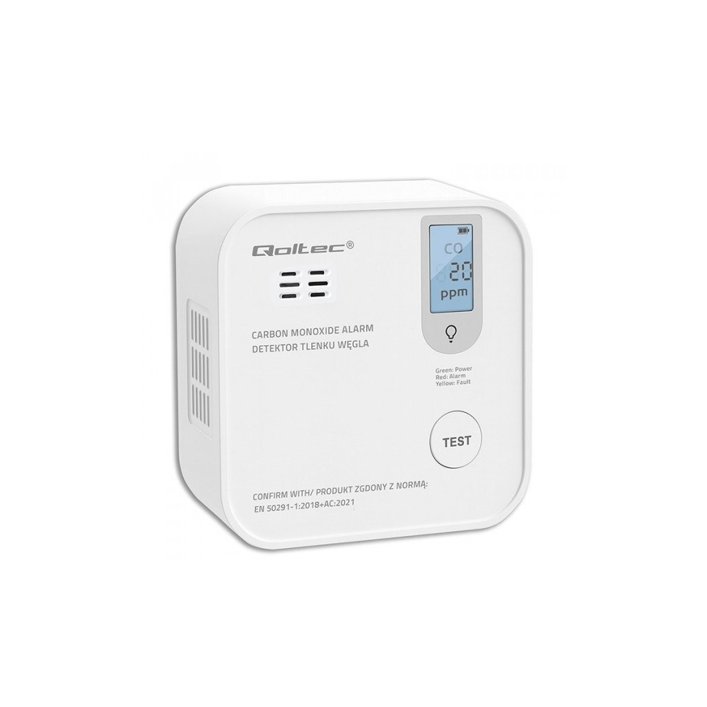Qoltec Qoltec certifierad trådlös kolmonoxiddetektor (Chad) med bat...