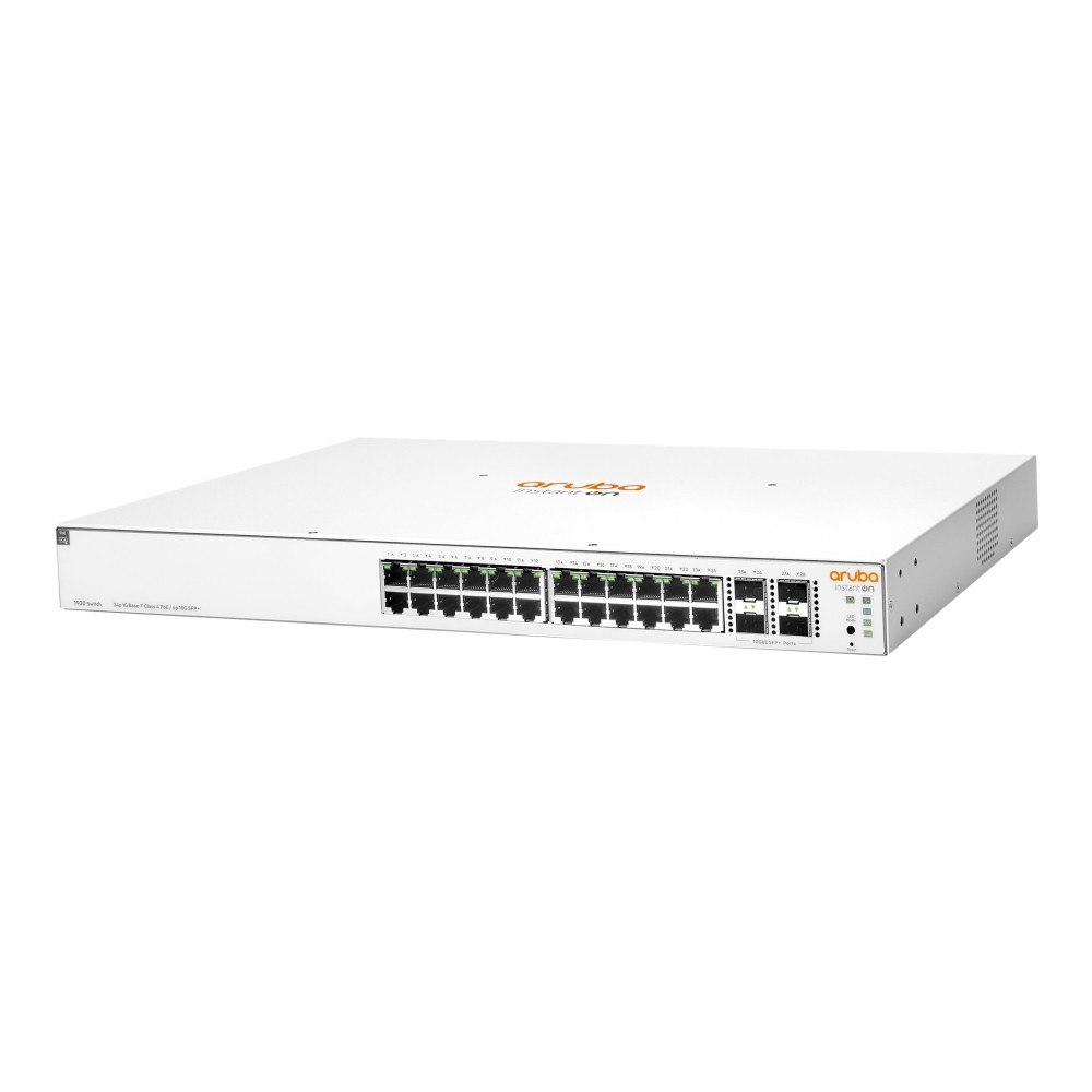 Hewlett Packard Enterprise HPE Networking Instant On 1930 24G Class4 PoE 4SFP/SFP+ 195W Switch - switch - 28 portar - Administrerad - rackmonterbar