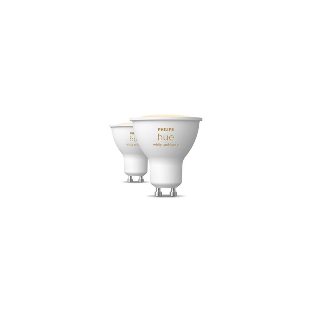 Philips Philips Hue White ambiance - LED-spotlight - GU10 - 4.2 W - varmt till kallt vitt ljus - 2200-6500 K (paket om 2)