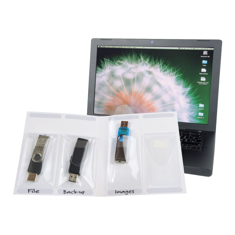 DJOIS 3L Office - självhäftande ficka för flashdrive - för 52.5 x 90 mm (paket om 10)
