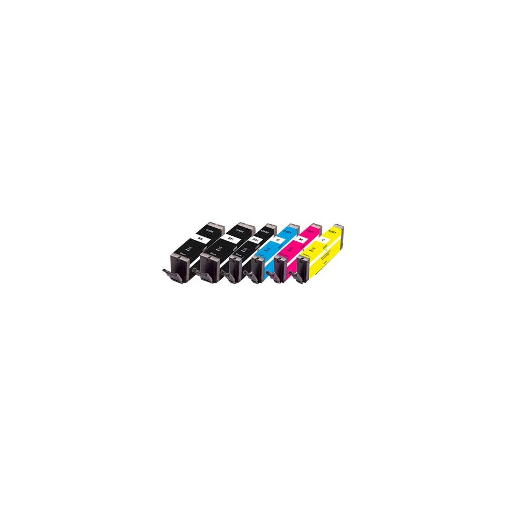 Peach Peach Multi Pack Plus - 6-pack - S - svart, gul, cyan, magenta, foto-svart - kompatibel - återanvänd - bläckpatron (alte...