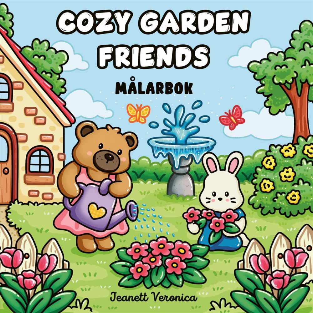 Jeanett Veronica Cozy Garden Friends : Målarbok (häftad)