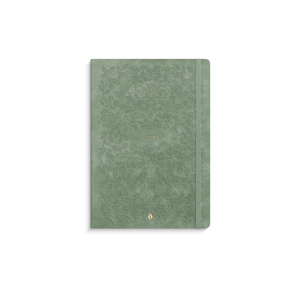 Burde Ant.bok BURDE Deluxe A5 linj smooth grön