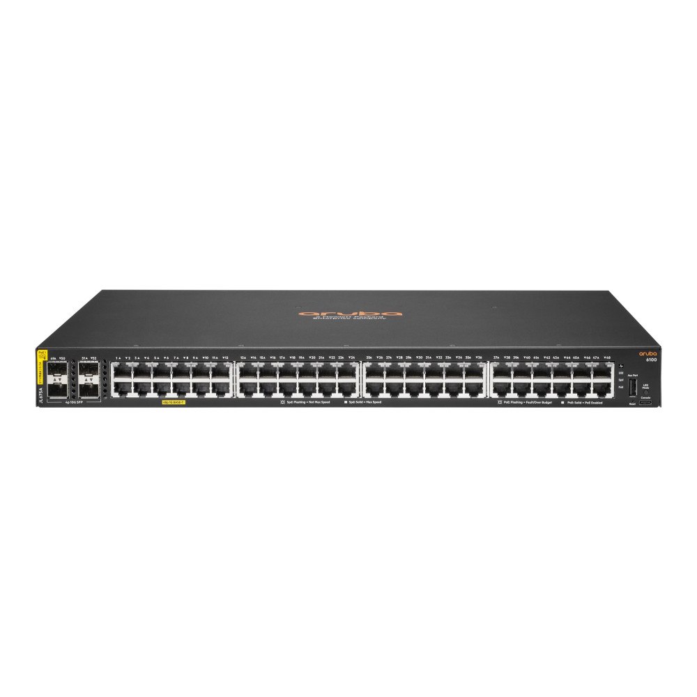 Aruba Networks HPE Aruba 6100 48G Class4 PoE 4SFP+ 370W Switch - switch - 52 portar - Administrerad - rackmonterbar