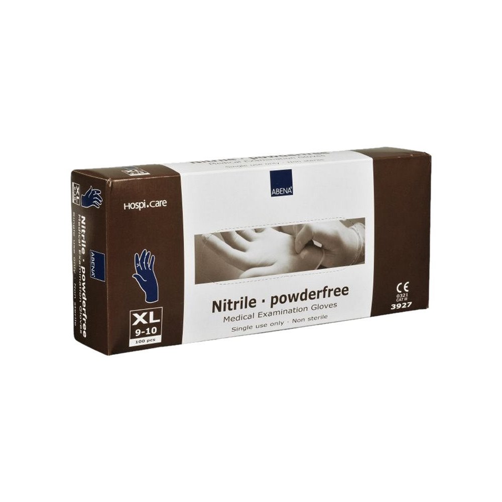 Abena Abena HospiCare Long - handskar - storlek: 9-10 - extra large - nitrilgummi - blå (paket om 100)